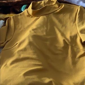 classy yellow collared shirt